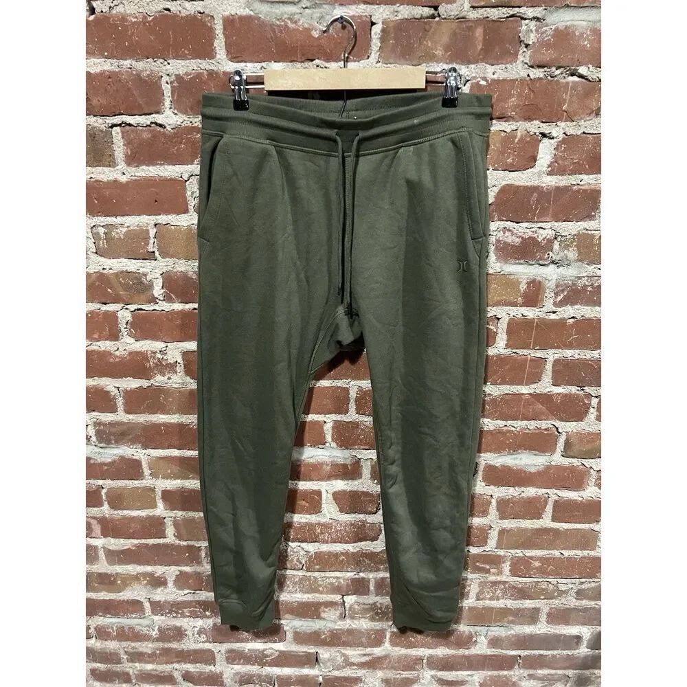Hurley Mens Green Jogger Sweatpants W/ Drawstring Pull On Size L
